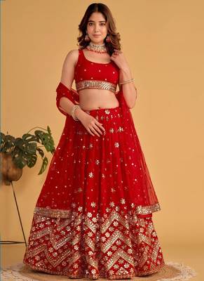 Red Wedding Lehenga Choli for Women 1