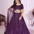 Purple embroidered georgette lehenga-choli