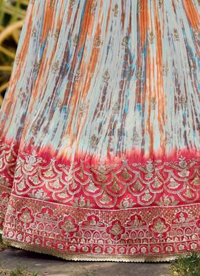 Multicolor sequins work chinnon lehenga choli 2