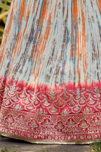 Multicolor sequins work chinnon lehenga choli