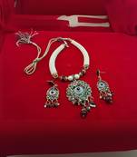 Adjustable size brass multi meenakari pendants set