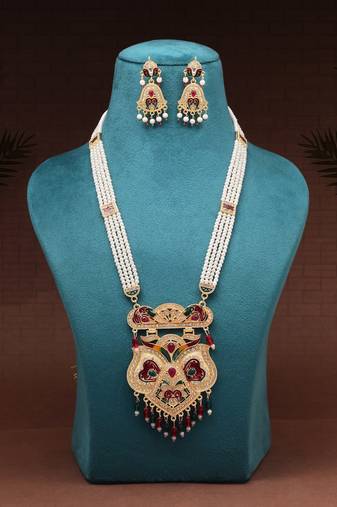 Multi color meena work rajputi jewellery rani haar