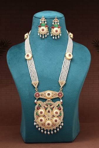 Multi color meena work rajputi jewellery rani haar
