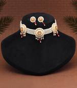Red color choker meena work rajputi jewellery rani haar