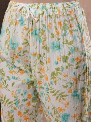 Hand Embroidered White Cotton Lucknowi Chikankari Indian Women Co-Ord Set 9