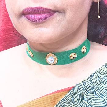 Adjustable size velvet green stone stud  kanthi 3