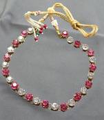 Free size brass golden stone stud kanthi