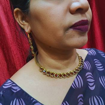 Free size brass golden stone stud hasli 2