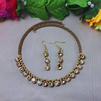 Free size brass golden stone stud  hasli 2