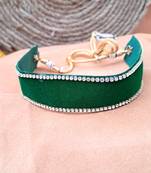 Adjustable size velvet green stone stud  kanthi