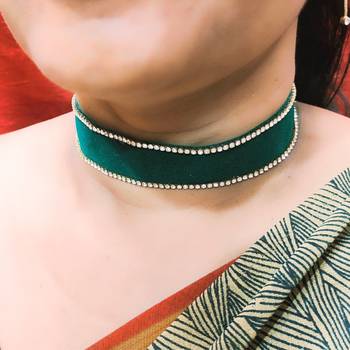 Adjustable size velvet green stone stud  kanthi 2