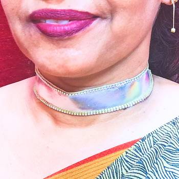 Adjustable size velvet white stone stud  kanthi 2
