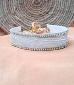 Adjustable size velvet white stone stud  kanthi