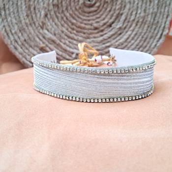 Adjustable size velvet white stone stud  kanthi 2