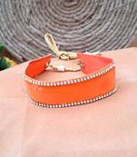 Adjustable size velvet orange stone stud  kanthi