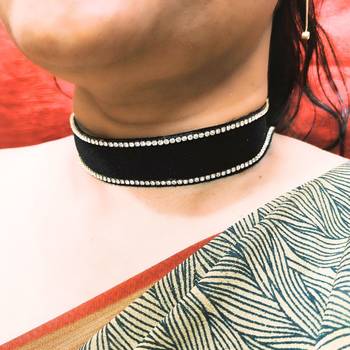 Adjustable size velvet black stone stud  kanthi 2
