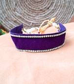 Adjustable size velvet purple stone stud  kanthi