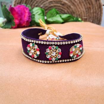Adjustable size velvet palpal kunden stud  kanthi 2