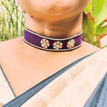 Adjustable size velvet palpal kunden stud  kanthi 3