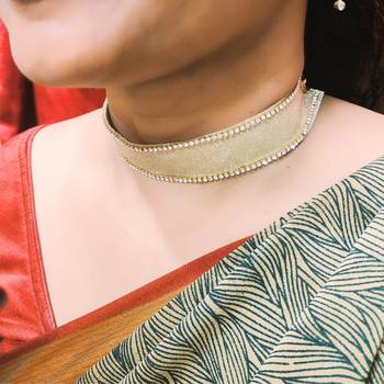Adjustable size velvet golden stone stud  kanthi 2
