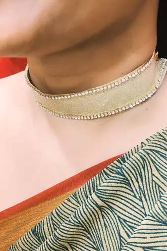 Adjustable size velvet golden stone stud  kanthi
