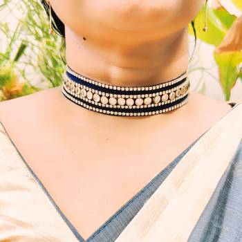 Adjustable size velvet bule kunden stud  kanthi 3