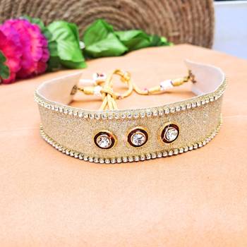 Adjustable size velvet golden kunden stud  kanthi 2
