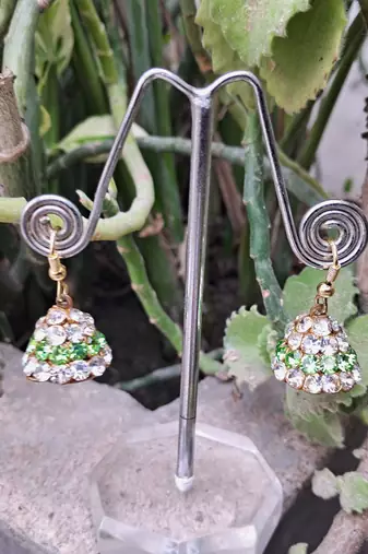 Size 1/2 inch  lakh golden stone stud jhumki  for woman and girls