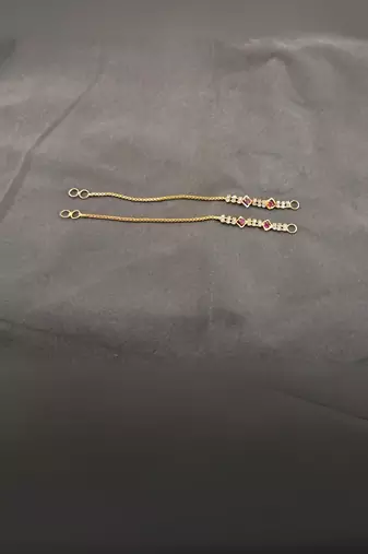 Size adjustable  brass golden stone stud  kan chain