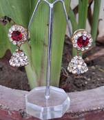 Size 1.5 inch  lakh golden stone stud jhumki