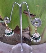 Size 1/2 inch  lakh golden stone stud jhumki