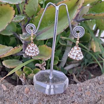 Size 1/2 inch  lakh golden stone stud jhumki 1