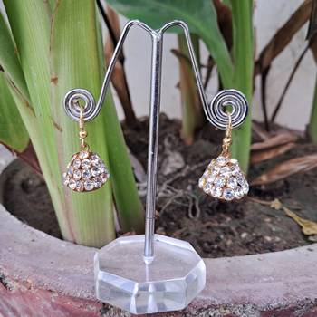 Size 1/2 inch  lakh golden stone stud jhumki 2