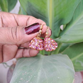 Size 1/2 inch  lakh golden stone stud jhumki 2