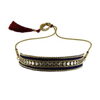 Adjustable size velvet bule kunden stud  kanthi 4