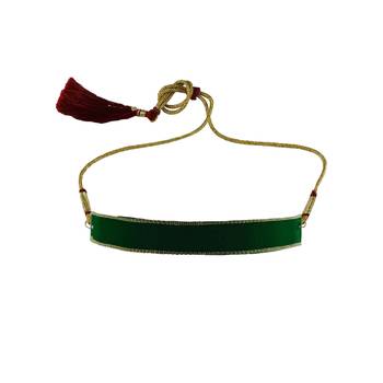 Adjustable size velvet green stone stud  kanthi 4