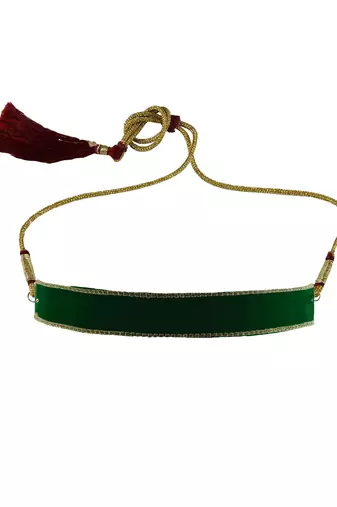 Adjustable size velvet green stone stud  kanthi