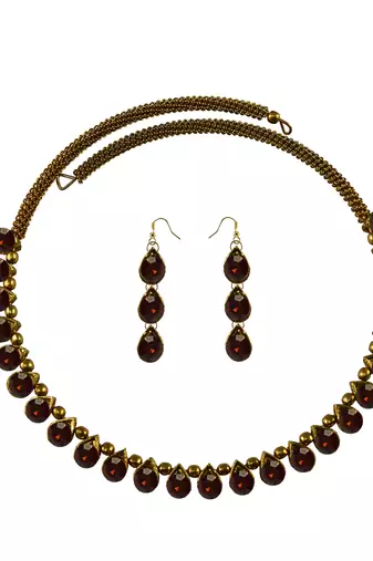 Free size brass golden stone stud hasli