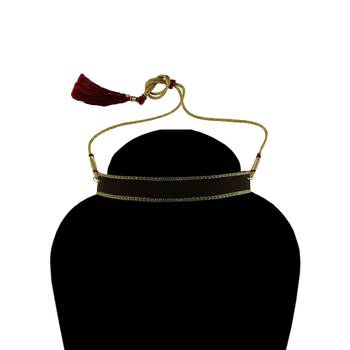 Adjustable size velvet black stone stud  kanthi 3