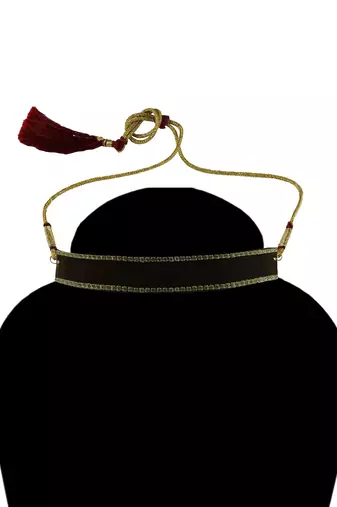 Adjustable size velvet black stone stud  kanthi