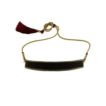Adjustable size velvet black stone stud  kanthi 5