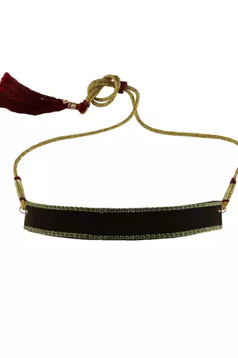 Adjustable size velvet black stone stud  kanthi