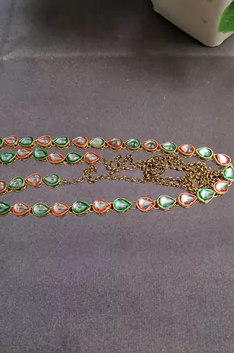 Size 44 inch brass golden kunden stud waist belt