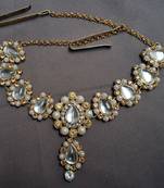 Size 22 inch brass golden stone stud half waist belt