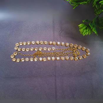 Size 44 inch brass golden stone stud waist belt 1
