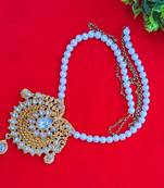 Size 44 inch brass golden moti stud waist belt