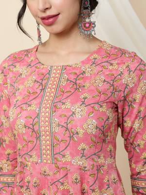 Sa Rasa Orange Anarkali Flared Gown/Kurta 6