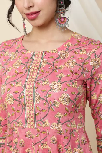 Sa Rasa Orange Anarkali Flared Gown/Kurta