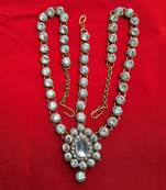 Free size brass golden stone stud matha patti