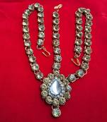 Free size brass golden stone stud matha patti